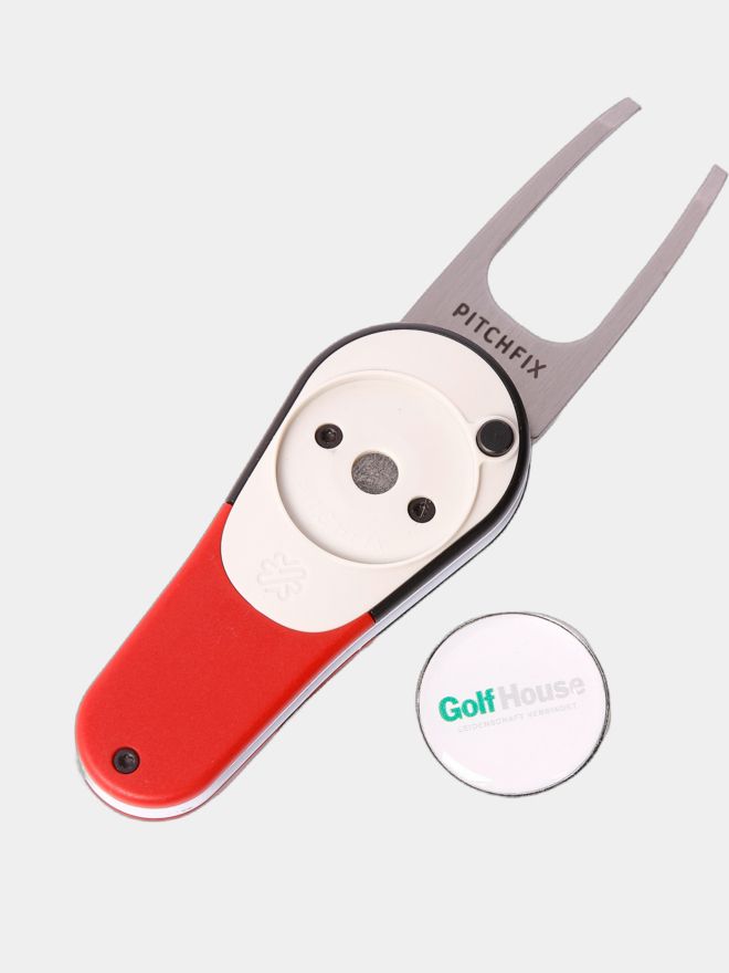 Pitchfix Icon Pitchgabel mit GH-Logo-Ballmarker rot