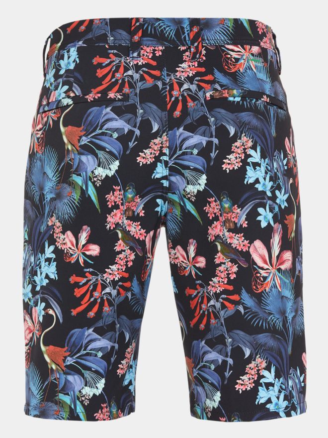 Alberto EARNIE - Jungle Print WR Bermuda Hose navy