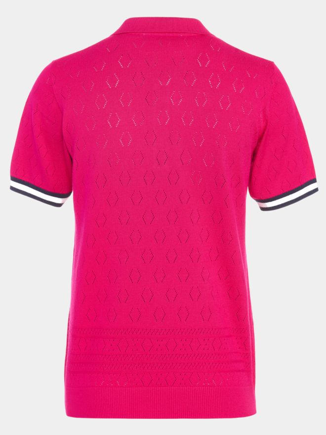 Valiente Strick Halbarm Polo pink
