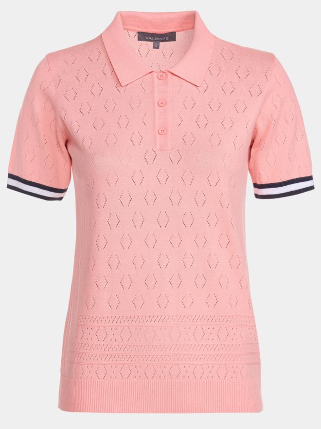 Valiente Strick Halbarm Polo koralle