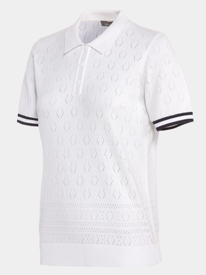Valiente Strick Halbarm Polo weiß