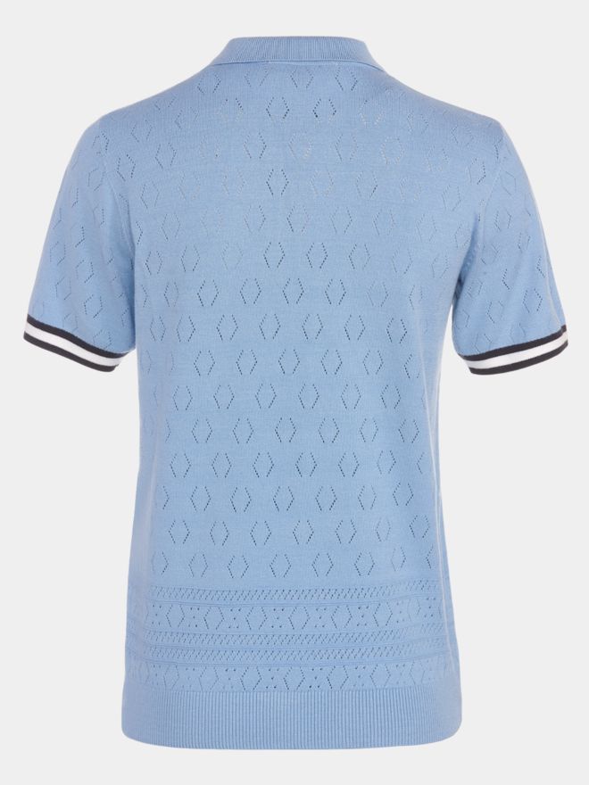 Valiente Strick Halbarm Polo hellblau