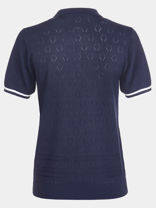Valiente Strick Halbarm Polo navy