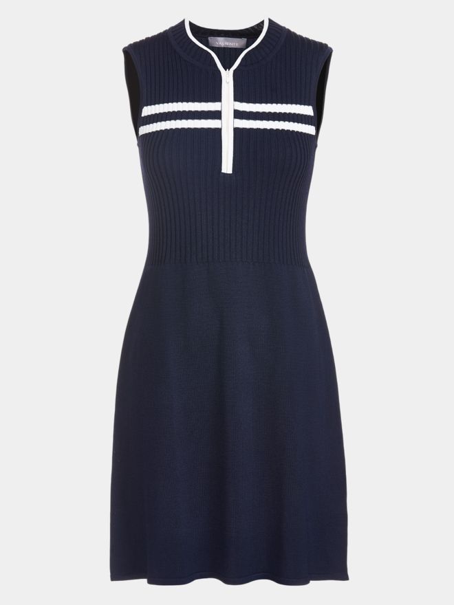 Valiente Strick ohne Arm Kleid navy