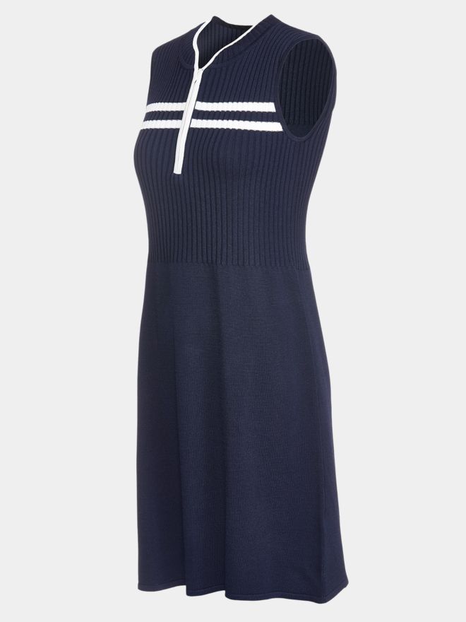 Valiente Strick ohne Arm Kleid navy