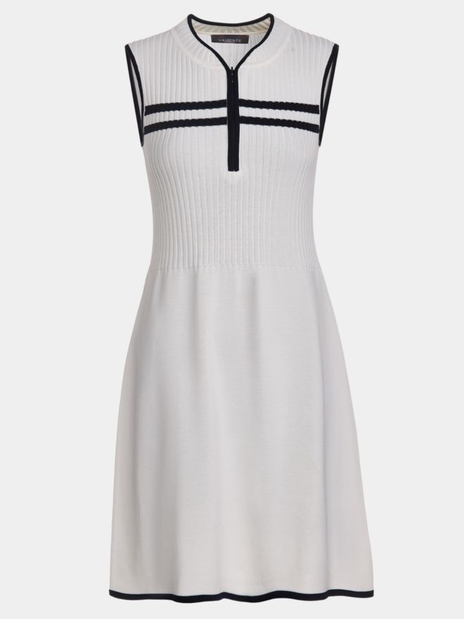 Valiente Strick ohne Arm Kleid weiß