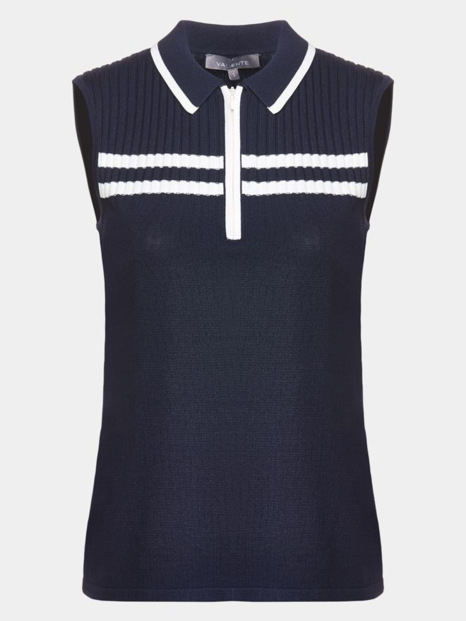 Valiente Strick ohne Arm Polo navy