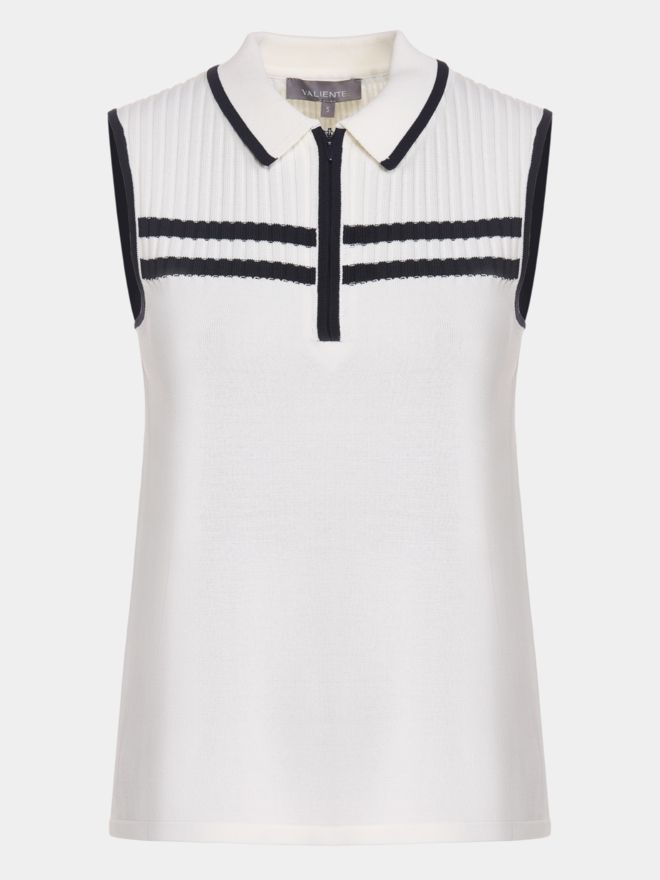 Valiente Strick ohne Arm Polo weiß