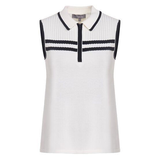 Valiente Strick ohne Arm Polo weiß