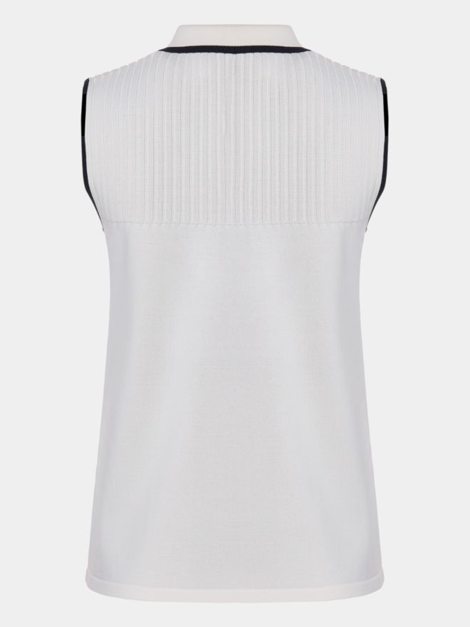 Valiente Strick ohne Arm Polo weiß