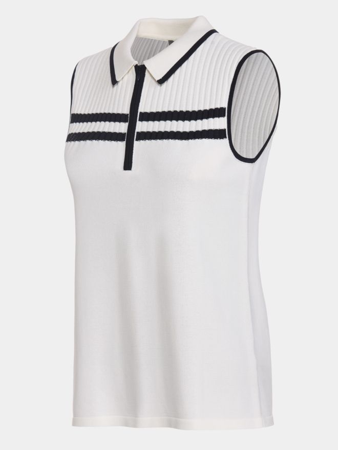 Valiente Strick ohne Arm Polo weiß