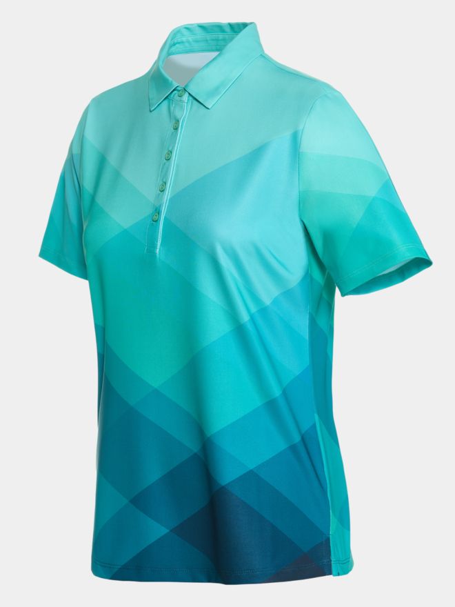 Valiente Gradient Druck Funktions Halbarm Polo grün