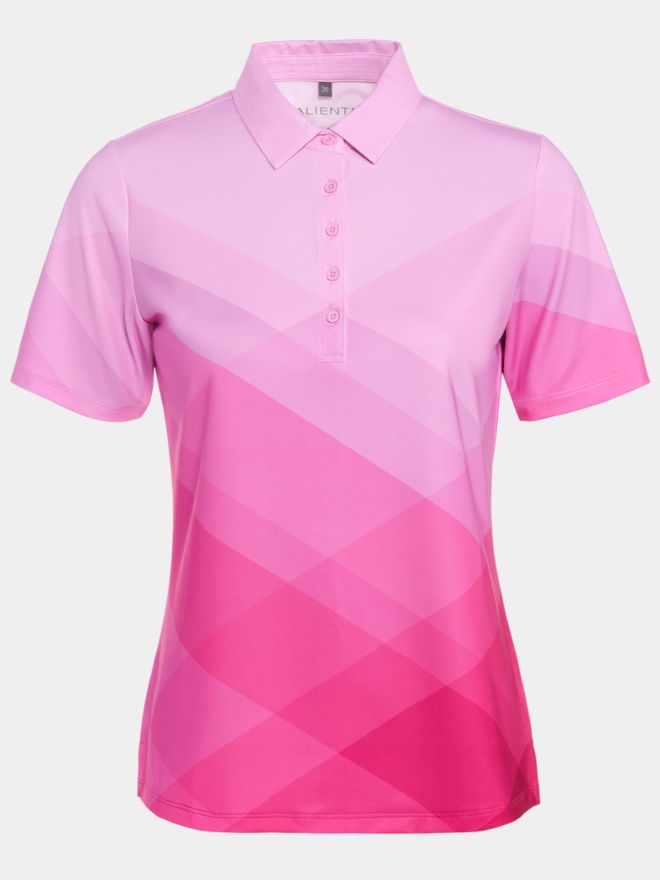 Valiente Gradient Druck Funktions Halbarm Polo pink
