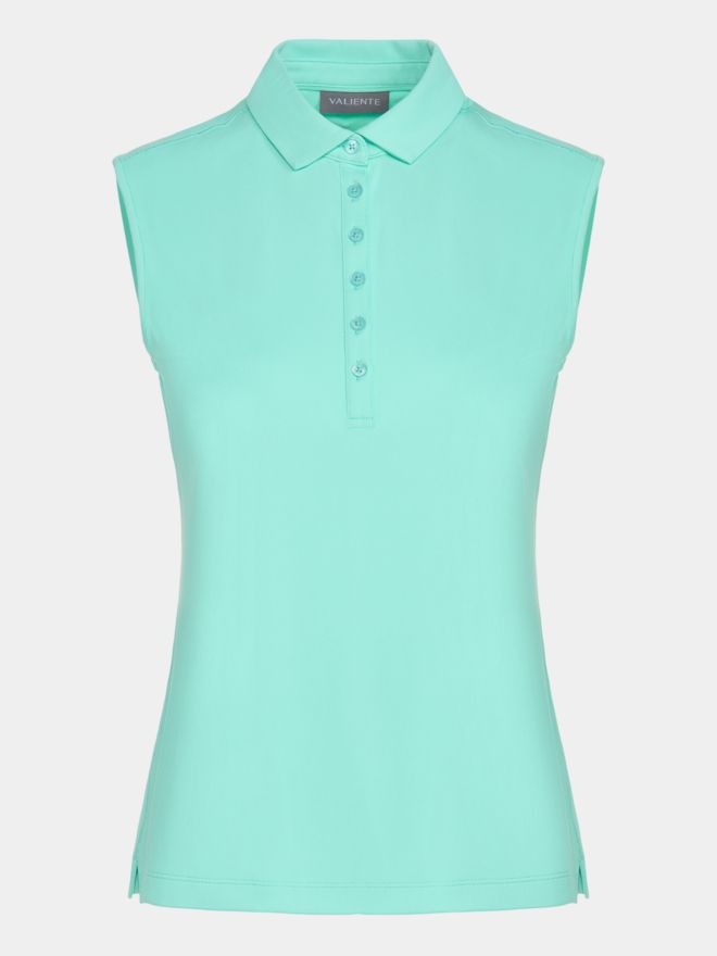 Valiente Funktions Pique ohne Arm Polo türkis