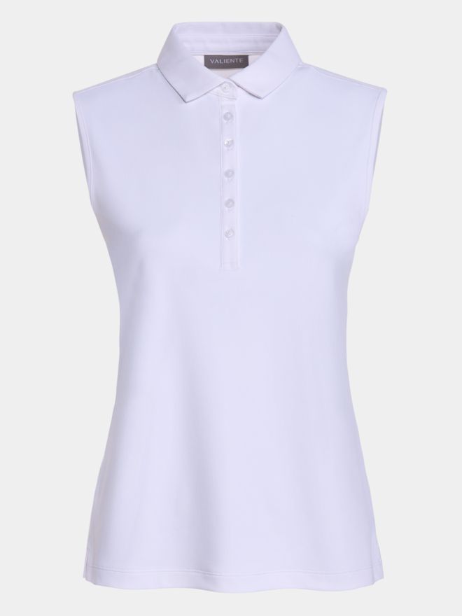 Valiente Funktions Pique ohne Arm Polo weiß