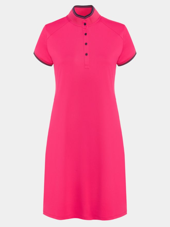 Valiente Functional pique half-sleeve dress pink