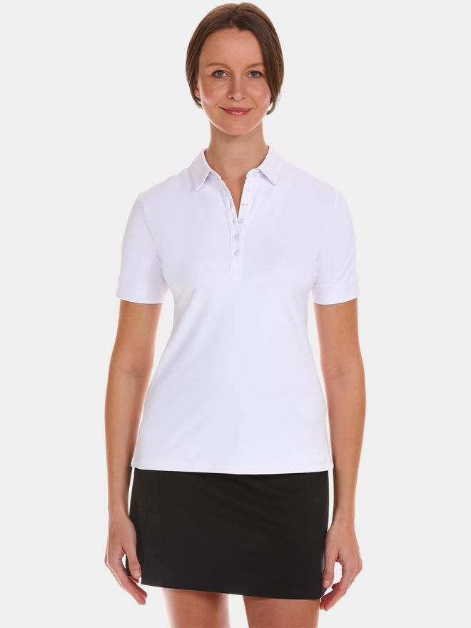 Valiente Funktions Pique Halbarm Polo weiß