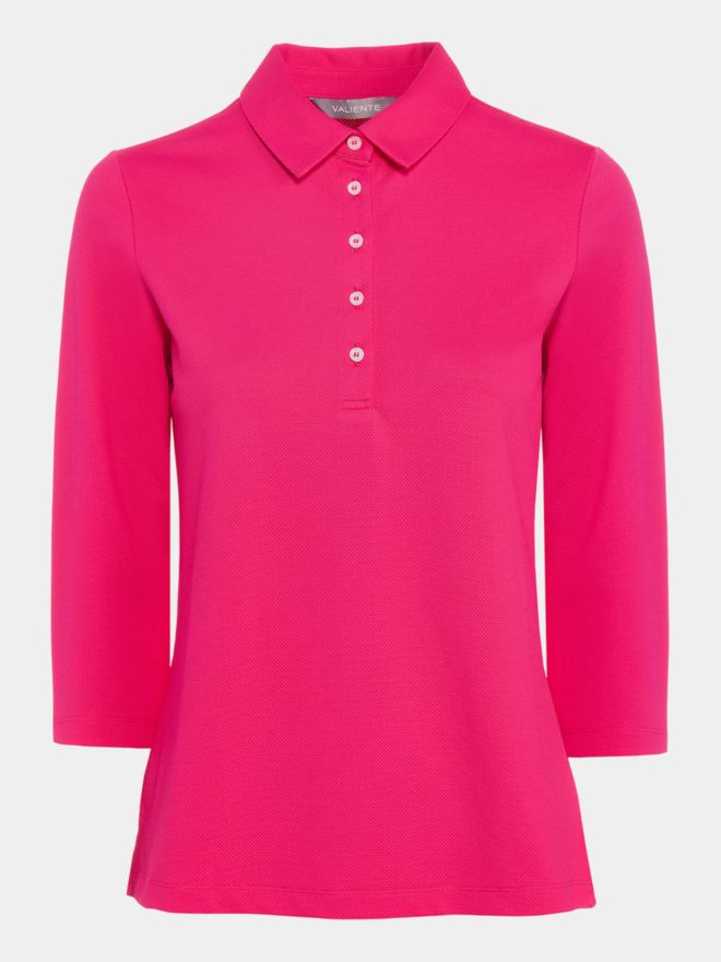 Valiente Jaquard-Struktur 3/4 Arm Polo pink