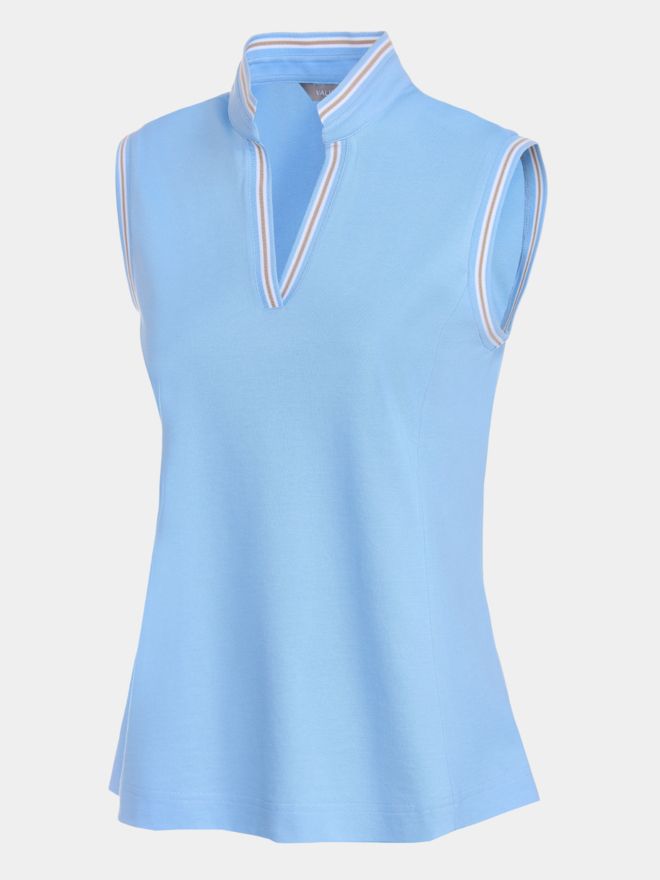 Valiente Polokošile s výstřihem do V bez rukávů světle modrá