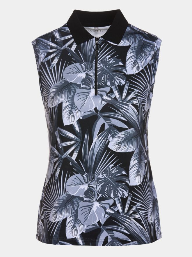 Valiente Elastické polo bez rukávů s potiskem černá