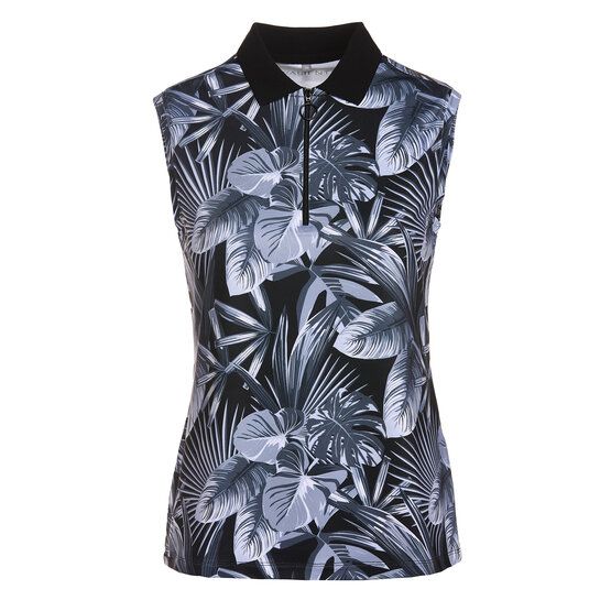 Valiente Druck Stretch ohne Arm Polo schwarz