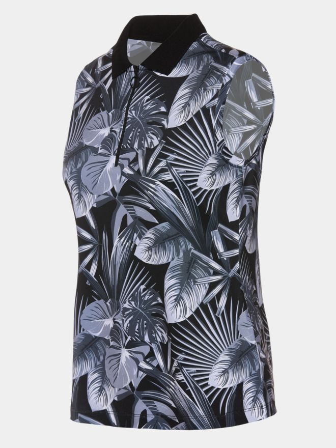 Valiente Elastické polo bez rukávů s potiskem černá