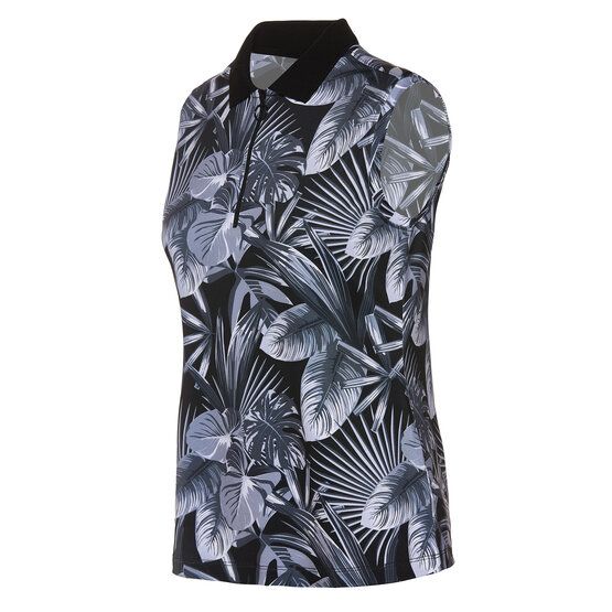 Valiente Druck Stretch ohne Arm Polo schwarz