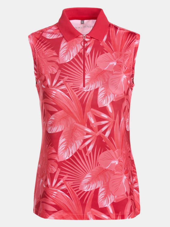 Valiente Elastické polo bez rukávů s potiskem fuchsie