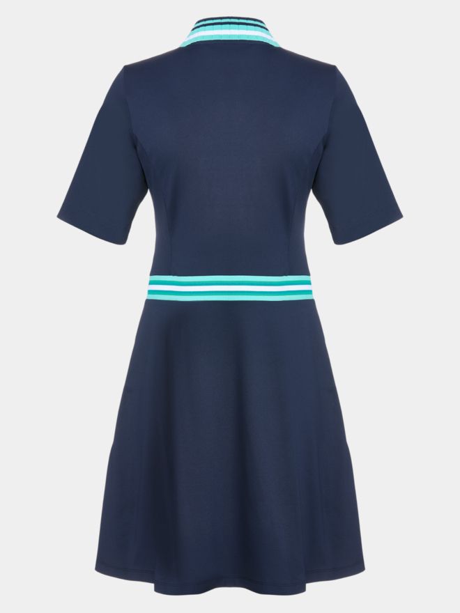 Valiente Nylon Pique halbarm Kleid navy