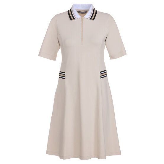 Valiente Nylon Pique  halbarm Kleid sand