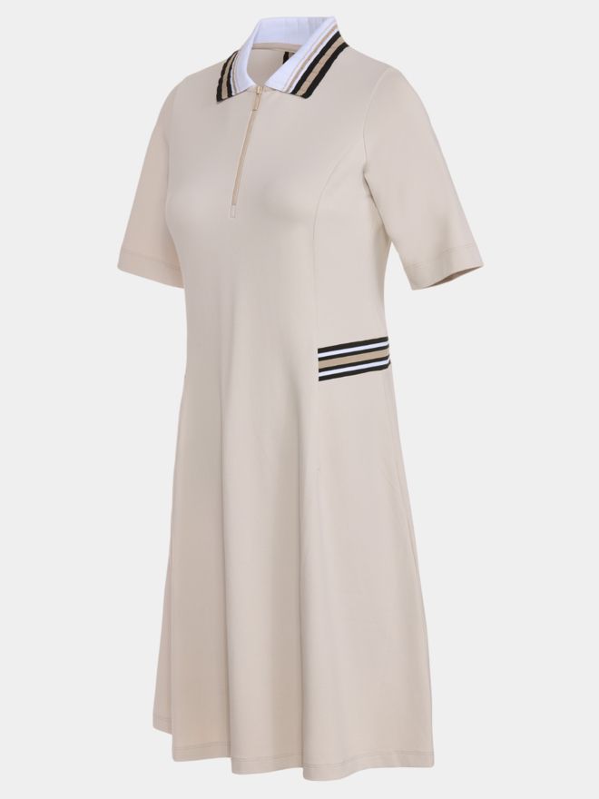 Valiente Nylon Pique halbarm Kleid sand