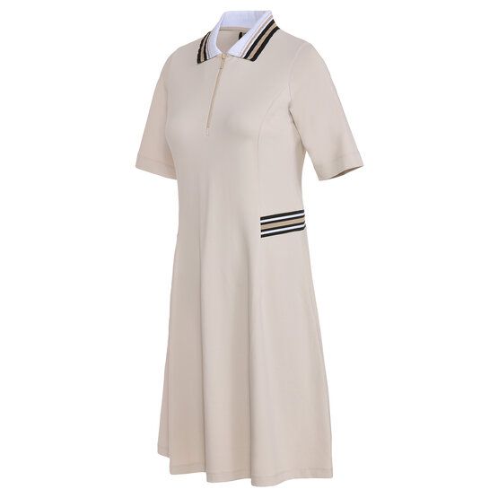 Valiente Nylon Pique  halbarm Kleid sand