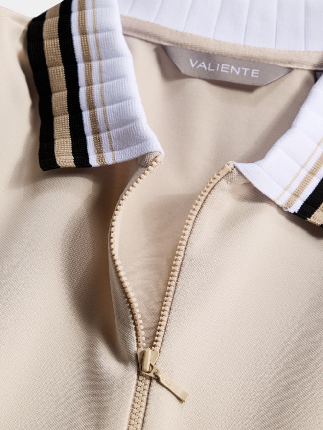 Valiente Nylon Pique halbarm Kleid sand