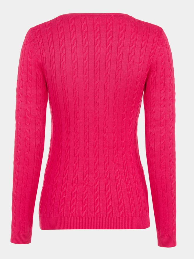 Valiente Zopf pletený svetr fuchsie