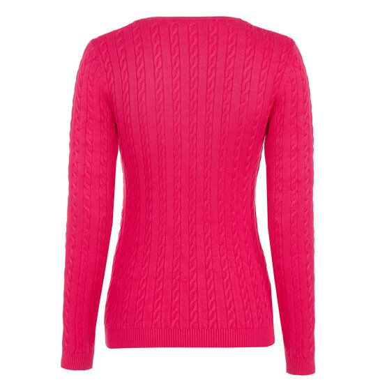 Valiente Zopf Pullover Strick fuchsia