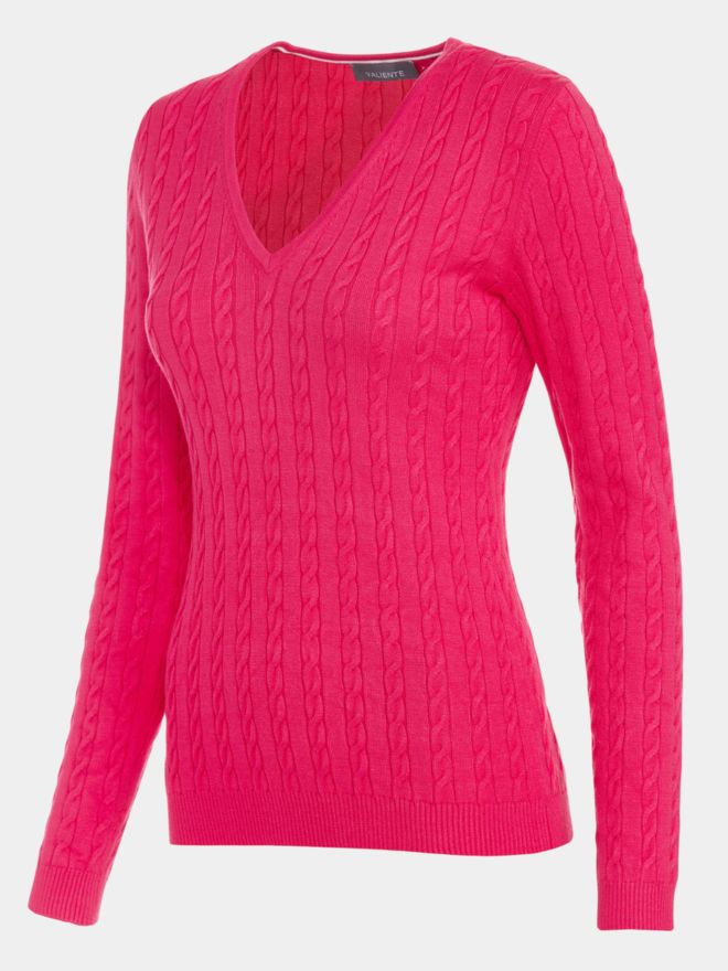 Valiente Zopf pletený svetr fuchsie