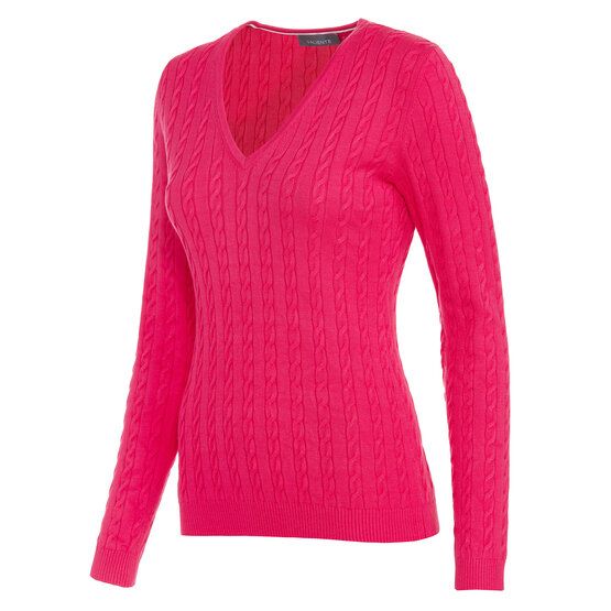 Valiente Zopf Pullover Strick fuchsia