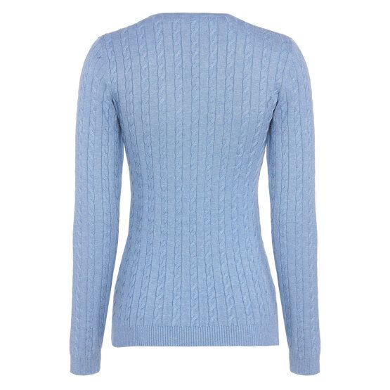 Valiente Zopf Pullover Strick hellblau