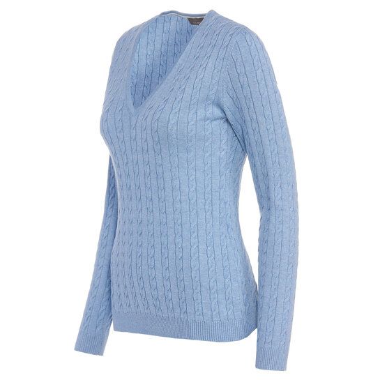 Valiente Zopf Pullover Strick hellblau