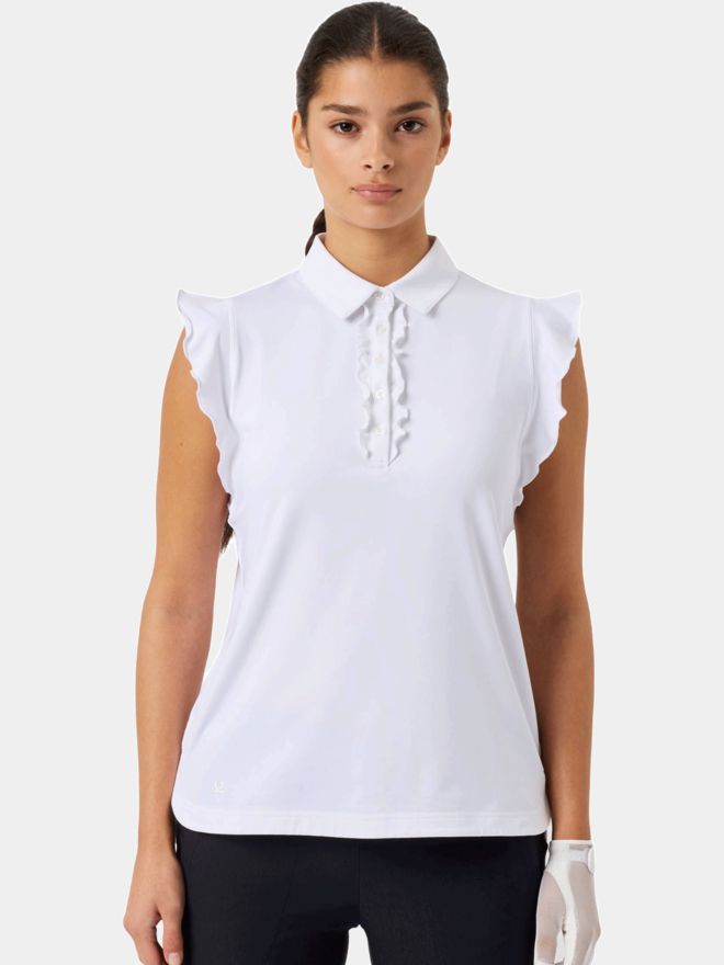 Daily Sports FRILL ohne Arm Polo weiß
