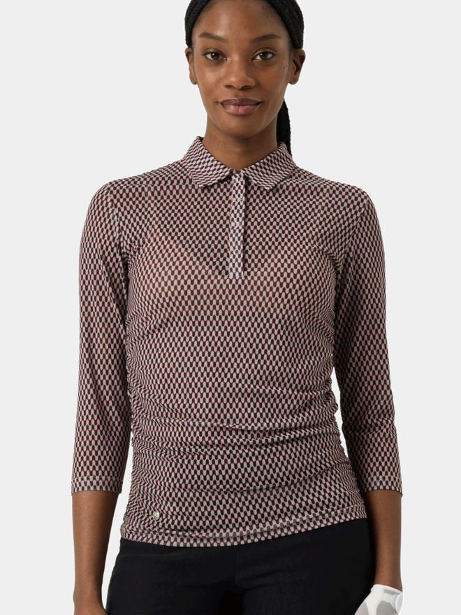 Daily Sports BREEZE Mesh 3/4 sleeve polo navy