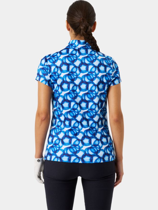 Daily Sports Mesh Print Halbarm Polo blau