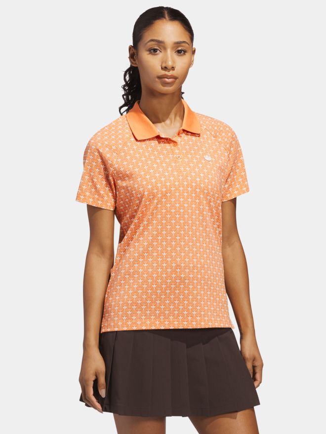 adidas Golf Originals S Nov AOP polokošile s krátkým rukávem oranžová