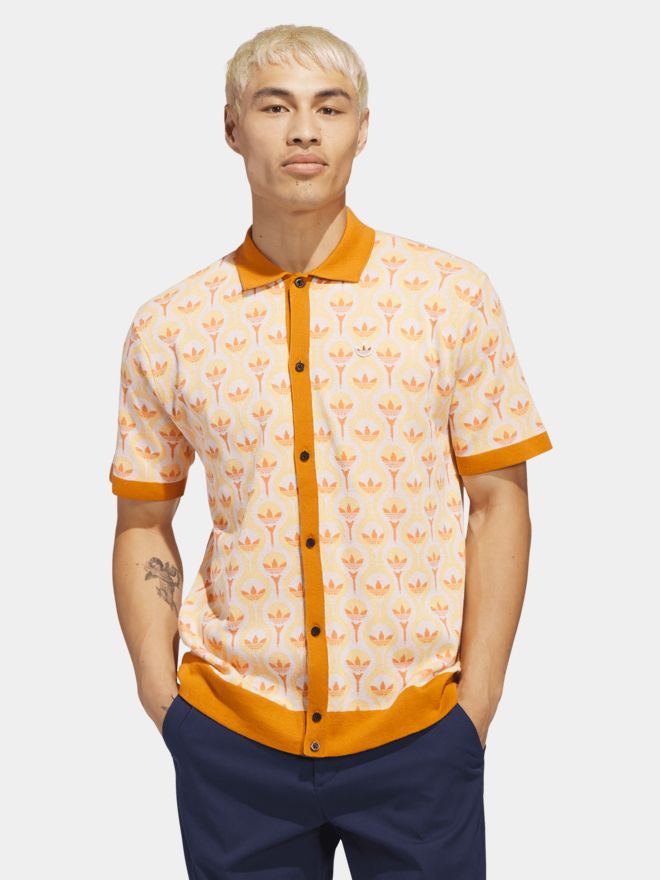 adidas Golf Originals S Nov Úplet P Košile s krátkým rukávem oranžová