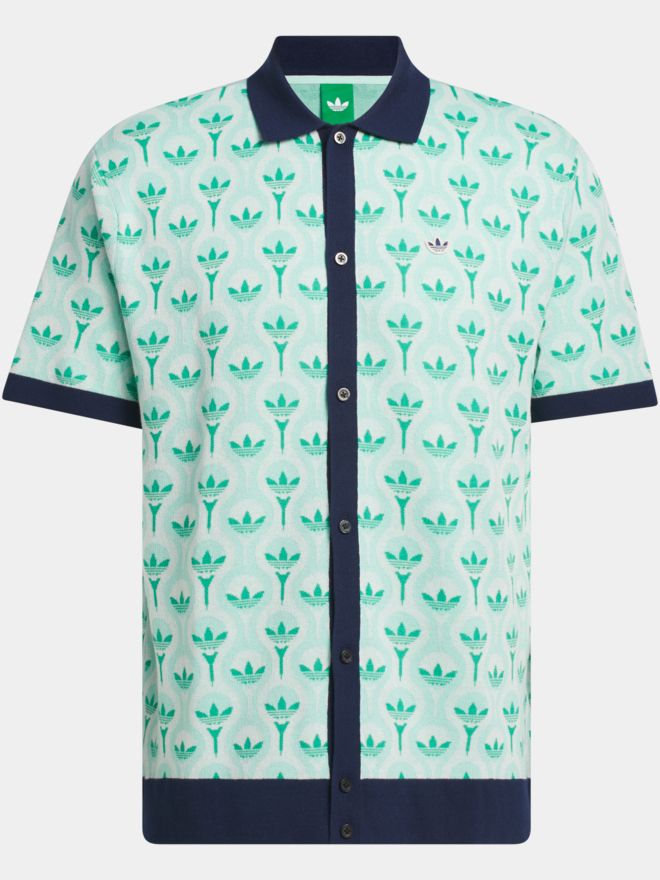 adidas Golf Originals S Nov Knit P Halbarm Hemd türkis