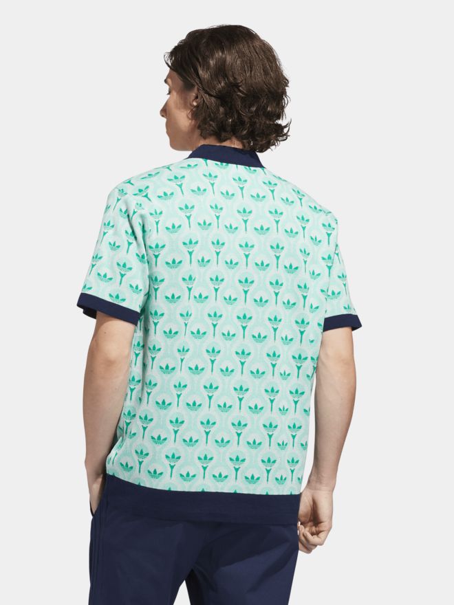 adidas Golf Originals S Nov Knit P Halbarm Hemd türkis