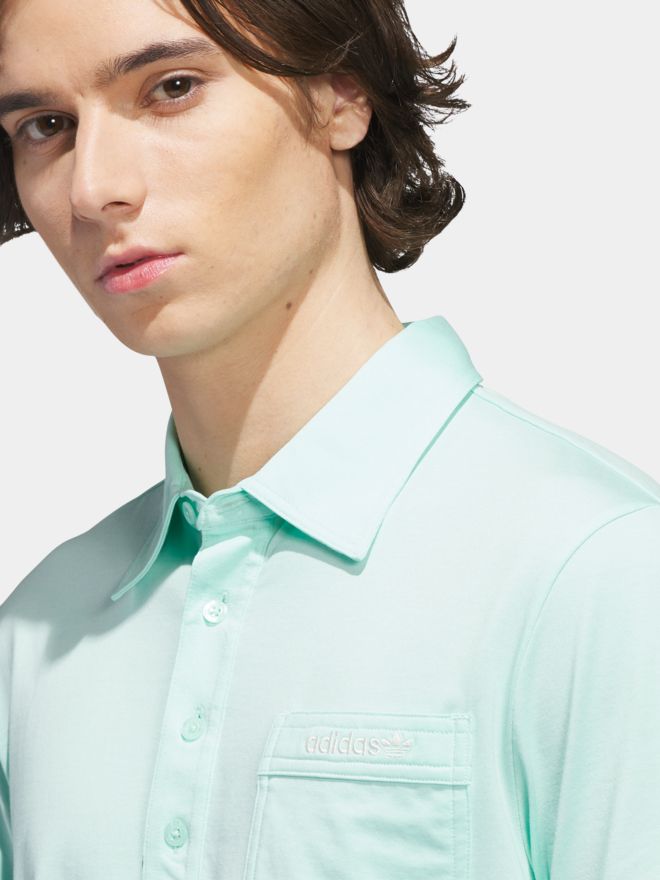 adidas Golf Originals S Pocket Halbarm Polo türkis