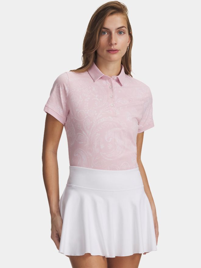 Under Armour Drive Printed Halbarm Polo rosa
