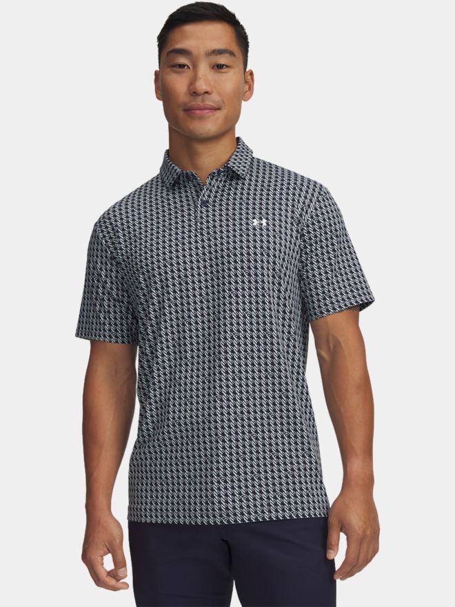 Under Armour T2G Printed Houndstooth Deuces Halbarm Polo blau