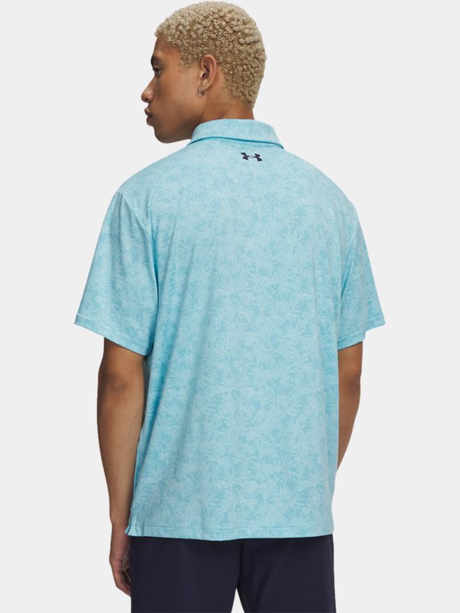 Under Armour Playoff 3.0 Printed Tropical Fescue Halbarm Polo navy